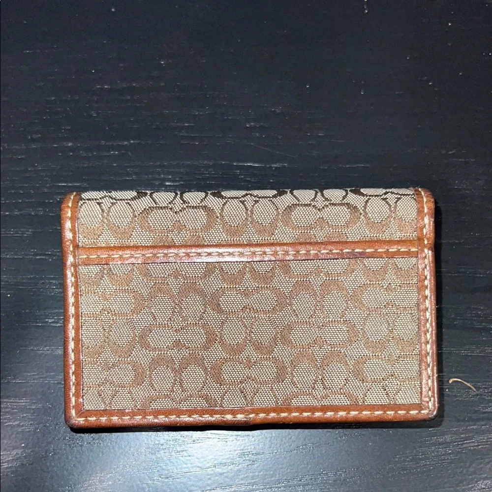 Coach Brown Monogram 4” Card Holder Wallet - Picture 3 of 3